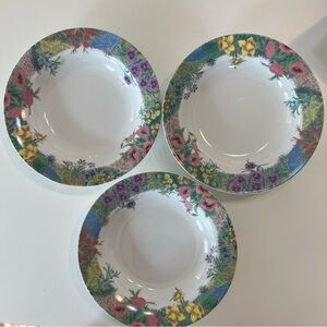 NIKKO Secret Garden Floral Patterned Salad Plates Set of 3